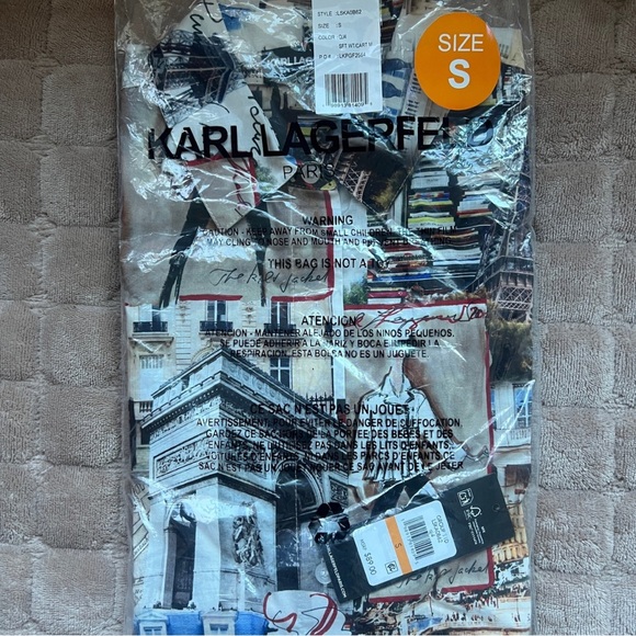 Karl Lagerfeld Paris Eiffel Tower Button Down Blouse NWT S - Picture 7 of 7